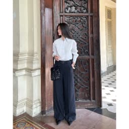 Thumbnail Áo sơ mi dáng relax MONO TALK cổ tàu, thân trước xếp ly, măng séc bản 10cm MOF25S-T10001TK 2