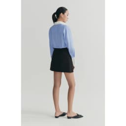 Thumbnail Áo sơ mi dáng relaxed MONO TALK cổ và măng sét tay phối trắng MOF24S-T10012TK 3