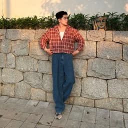 Thumbnail Áo Sơ Mi Flannel PEALO chất liệu cotton Form Rộng Kẻ Caro 3
