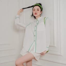 Thumbnail Áo Sơ Mi Hàng Nút Vuông MUSHROOM LEE Line Green 1
