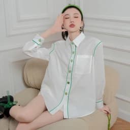 Thumbnail Áo Sơ Mi Hàng Nút Vuông MUSHROOM LEE Line Green 3