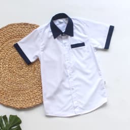 Thumbnail Áo sơ mi học sinh nam phối xanh cho học sinh tiểu học, trung học cơ sở Jadiny 4