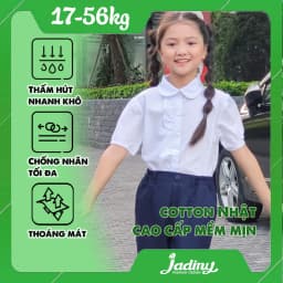 Thumbnail Áo sơ mi học sinh nữ bèo ngực cấp 1, cấp 2 Jadiny GDP001 1