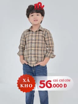 Thumbnail Áo sơ mi kẻ caro bé trai Riomi dài tay size 20 - 50kg chất cotton thô Hàn mềm mát RA291 1