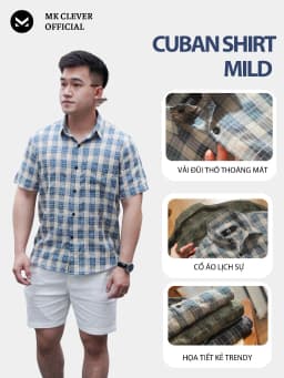 Thumbnail Áo Sơ Mi Kẻ nam cổ Đức Mild MK CLEVER Chất Đũi thô mềm mịn, thoáng mát, chống nhăn, form rộng hằng ngày 2