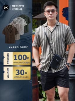 Thumbnail Áo Sơ Mi Kẻ Sọc Nam Kelly MK CLEVER Chất Đũi thô mềm mịn thoáng mát, chống nhăn, form rộng hằng ngày 1