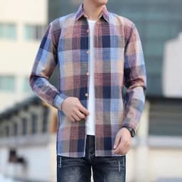 Thumbnail Áo Sơ Mi Kẻ Sọc Nam Tay Dài Phong Cách Hàn Quốc Không Viền Mỏng Phong Cách Hồng Kông Thoải Mái Thanh Niên Bông Tai Kẹp Áo Sơ Mi Phù Hợp Với Áo Khoác BEFOYI ZXH105 2
