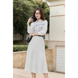 Thumbnail Áo Sơ Mi Lụa LAMER Dáng Suông Dài Tay In Họa Tiết L61H24Q018 4