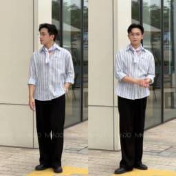 Thumbnail Áo Sơ Mi MANDO Xanh Kẻ Sọc Xanh Pastel Vải Linen Dài Tay Form Rộng Unisex Style Phong Cách Hàn Quốc - SHT045 3