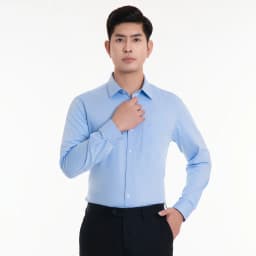 Thumbnail Áo sơ mi nam 23ASM-993 dài tay dáng suông chất liệu sợi tre trơn nhiều màu Thái Hòa 2