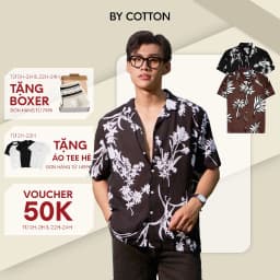 Thumbnail Áo Sơ Mi Nam Cao Cấp Danton In Hoa Đen - Nâu By Cotton 1