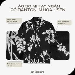 Thumbnail Áo Sơ Mi Nam Cao Cấp Danton In Hoa Đen - Nâu By Cotton 2