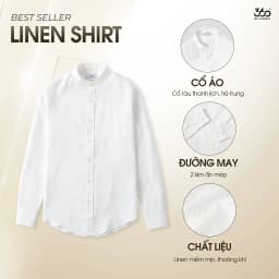 Thumbnail Áo sơ mi nam cổ tàu dài tay 360Boutique somi cổ trụ dáng rộng chất liệu đũi xước cao cấp - STDOL419 3