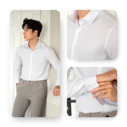 Thumbnail Áo sơ mi nam dài tay AKUBA form dáng slimfit ôm nhẹ thanh lịch, hạn chế nhăn, mềm mịn | 01M807 3