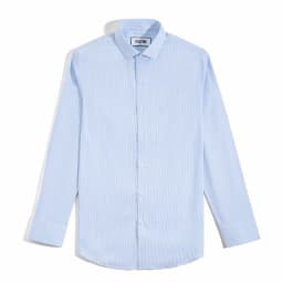 Thumbnail Áo Sơ Mi Nam Dài Tay By Cotton Cao Cấp Sơ Mi Công Sở Nam Cotton Phối Sọc Nhuyễn Xanh & Gân Trắng 2