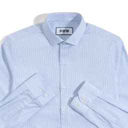Thumbnail Áo Sơ Mi Nam Dài Tay By Cotton Cao Cấp Sơ Mi Công Sở Nam Cotton Phối Sọc Nhuyễn Xanh & Gân Trắng 3
