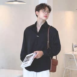 Thumbnail Áo Sơ Mi Nam Dài Tay MANDO Thiết Kế Dáng Đứng Có Phụ Kiện Trước Áo Thoải Mái Chất Liệu Vải Chéo Hàn Mềm Mịn - SHT032 3