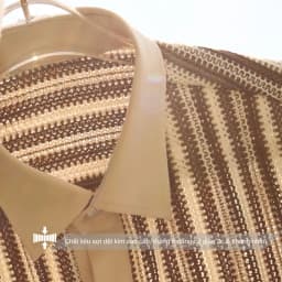 Thumbnail Áo sơ mi nam dệt kim tay lỡ SIMTU, chất liệu sợi bông mềm mịn co giãn 2 chiều, họa tiết sọc thời trang | SM031 2