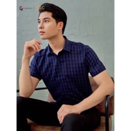 Thumbnail Áo sơ mi nam DGCs ngắn tay form Slim fit SASNBB13M 4