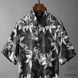 Thumbnail Áo sơ mi nam FOMAN tay ngắn vải lụa không nhăn, thấm hút, thoáng khí hoạ tiết Hoa Lá (FM06) 4