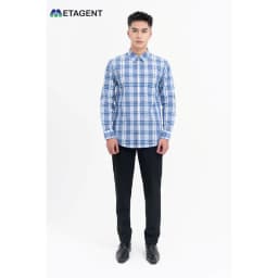 Thumbnail Áo sơ mi nam họa tiết kẻ dáng Regular Fit Metagent MS 17E3771 1