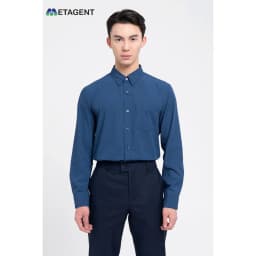 Thumbnail Áo sơ mi nam họa tiết kẻ dáng Regular Fit Metagent MS 17E3771 2