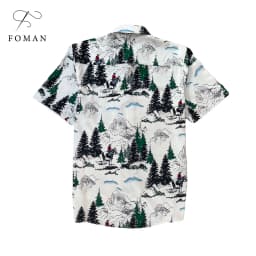 Thumbnail Áo Sơ mi Nam hoạ tiết Núi Tuyết Snow Moutain FOMAN tay ngắn vải Lụa, thoáng khí, thấm hút, chống nhăn, chống nhàu (FM38) 2