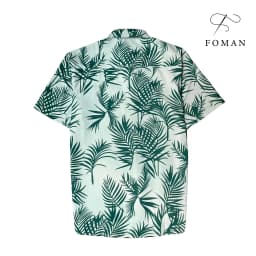 Thumbnail Áo sơ mi nam hoạ tiết Palm Leaves FOMAN tay ngắn vải lụa thấm hút, thoáng khí, không nhăn (FM28) 2