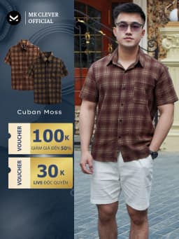 Thumbnail Áo Sơ Mi nam kẻ Moss MKCLEVER Chất đũi Hàn mềm mịn, thoáng mát, chống nhăn, form rộng mặc hằng ngày 1