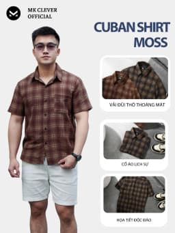 Thumbnail Áo Sơ Mi nam kẻ Moss MKCLEVER Chất đũi Hàn mềm mịn, thoáng mát, chống nhăn, form rộng mặc hằng ngày 3
