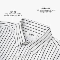 Thumbnail Áo sơ mi nam kẻ sọc 4MEN SM172 tay dài, form slimfit ôm body đẹp trẻ trung, vải lụa chéo mềm mịn hạn chế nhăn giá rẻ 4