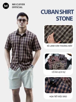 Thumbnail Áo Sơ Mi nam kẻ Stone MKCLEVER Chất kẻ lạnh Hàn mềm mịn, thoáng mát, chống nhăn, form rộng mặc hằng ngày 2