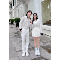 Thumbnail Áo sơ mi nam Korea Shirt BAETON form rộng, phối đen trắng cổ và tay trẻ trung - S04 4