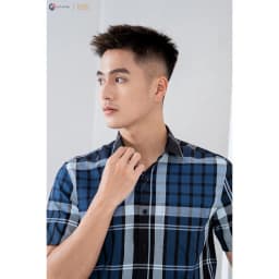 Thumbnail Áo sơ mi nam ngắn tay DGCs in họa tiết kẻ caro phong cách thanh lịch và hiện đại, chất vải cao cấp thoáng mát -SASNBC21M 3