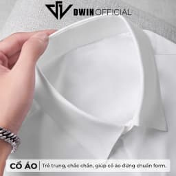 Thumbnail Áo sơ mi nam nữ dài tay DWIN trơn basic chất nhung chéo Hàn cao cấp chống nhăn 2
