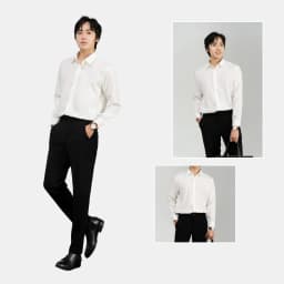 Thumbnail Áo sơ mi nam nữ unisex Baeton form rộng Hàn Quốc Felix tay dài vải chéo hàn dày dặn mềm mịn - S01 3