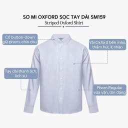 Thumbnail Áo Sơ Mi Nam Oxford Kẻ Sọc Tay Dài 4MEN SM159 Vải Dày Dặn, Form Regular Trẻ Trung, Thanh Lịch, Basic, Dễ Phối 3