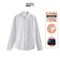 Thumbnail Áo Sơ Mi Nam Oxford Tay Dài Trơn Form Fitted - Routine 10S25SHL005 1