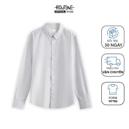 Thumbnail Áo Sơ Mi Nam Oxford Tay Dài Trơn Form Fitted - Routine 10S25SHL005 2