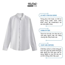 Thumbnail Áo Sơ Mi Nam Oxford Tay Dài Trơn Form Fitted - Routine 10S25SHL005 3