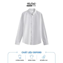 Thumbnail Áo Sơ Mi Nam Oxford Tay Dài Trơn Form Fitted - Routine 10S25SHL005 4