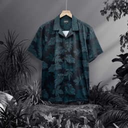 Thumbnail Áo sơ mi nam POLYS Fullbox chính hãng, Lụa Vân Chéo thoáng mát, không nhăn, họa tiết TROPICAL LEAVES 1