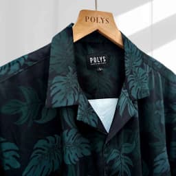 Thumbnail Áo sơ mi nam POLYS Fullbox chính hãng, Lụa Vân Chéo thoáng mát, không nhăn, họa tiết TROPICAL LEAVES 2