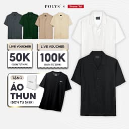 Thumbnail Áo sơ mi nam POLYS Fullbox, Vải Chéo Thái 6 Màu dày dặn. Áo sơ mi tay ngắn Cổ Vest CUBAN SHIRT 1