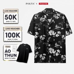 Thumbnail Áo sơ mi nam POLYS Fullbox, Vải Lụa co giãn 4 chiều, mềm mịn. Sơ mi họa tiết ORCHID FLOWER 1