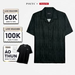 Thumbnail Áo sơ mi nam POLYS Fullbox, Vải Lụa co giãn 4 chiều, mềm mịn, thoáng khí Sơ Mi Họa Tiết BLACK STRIPE 1