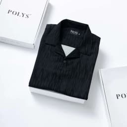 Thumbnail Áo sơ mi nam POLYS Fullbox, Vải Lụa co giãn 4 chiều, mềm mịn, thoáng khí Sơ Mi Họa Tiết BLACK STRIPE 4