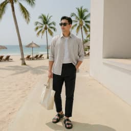 Thumbnail Áo sơ mi nam sọc SIXMEN dài tay, form tôn dáng, chất liệu cao cấp thấm hút mồ hôi, chống nhăn 3