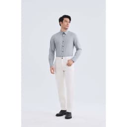 Thumbnail Áo sơ mi nam tay dài DETERMINANT 100% cotton mềm mại thấm hút tốt - 202 - màu xám 2