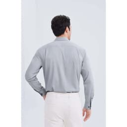 Thumbnail Áo sơ mi nam tay dài DETERMINANT 100% cotton mềm mại thấm hút tốt - 202 - màu xám 3